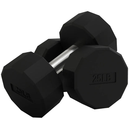 2 x 25lbs Dumbbells Set, Non-Slip Grip, Rubber Covered Weights Dumbbells & Barbells at Gallery Canada