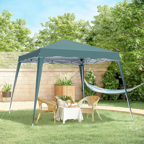 8' x 8' Pop Up Canopy, Outdoor Foldable Tent, Portable with Bag, Green