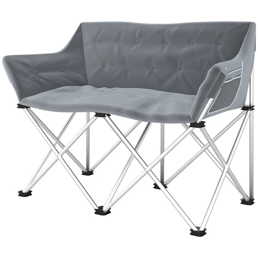 Double Camping Chair, Oversized Loveseat, Heavy Duty, Supports 529 lbs Picnic Tables & Camping Chairs Grey at Gallery Canada