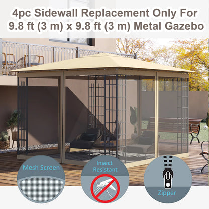 Gazebo Replacement Mosquito Netting, 10' x 10', Black Gazebo Sidewalls at Gallery Canada