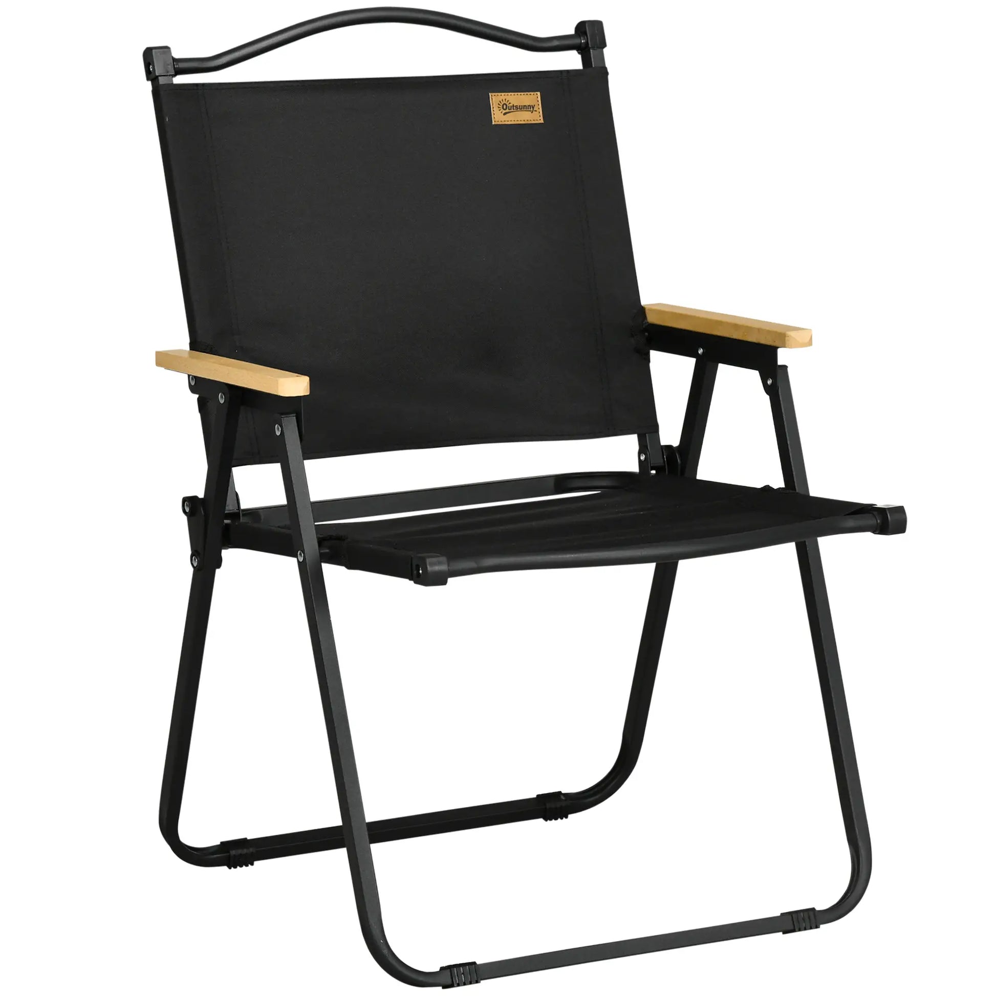Lightweight Folding Camping Chair, Portable Armchair, Black Picnic Tables & Camping Chairs Black at Gallery Canada