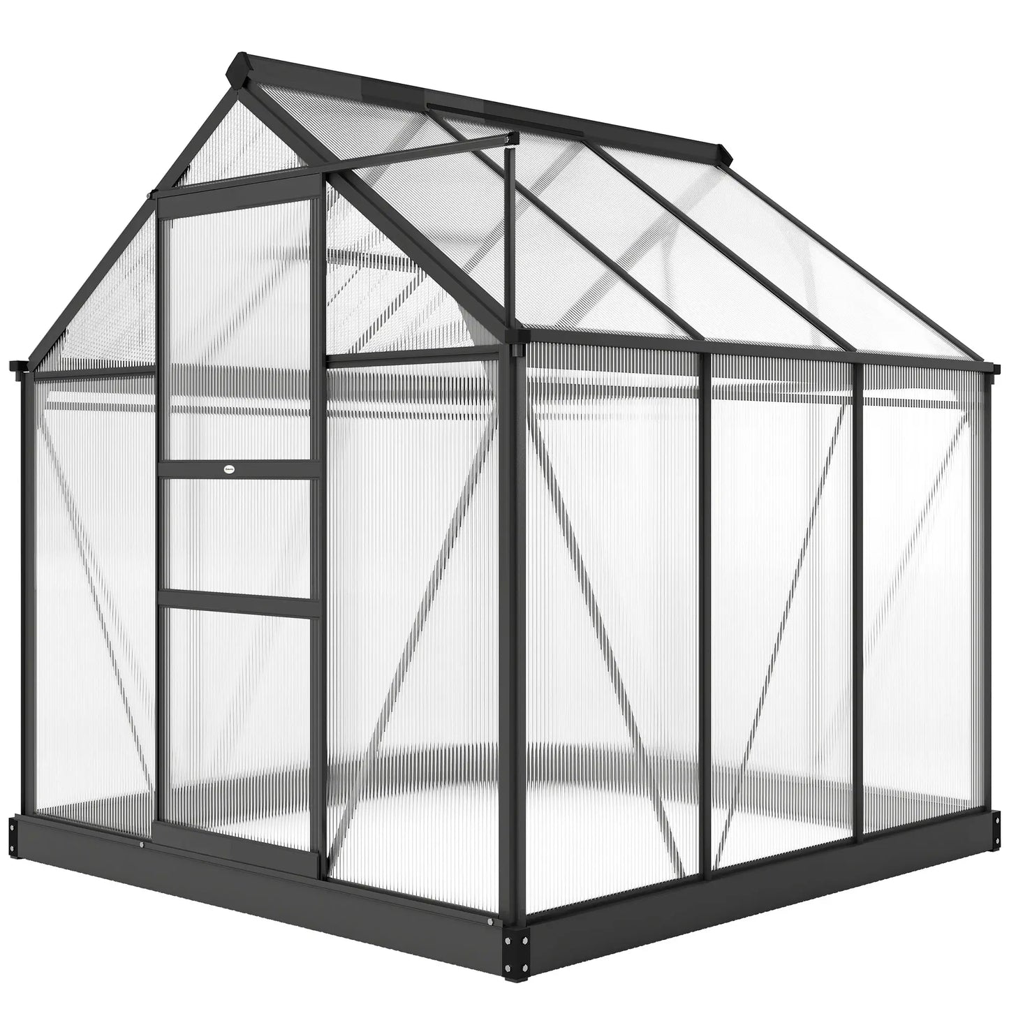 Greenhouse Kit, PC Board with Sliding Door, 6.2' x 6.3' x 6.6', Grey Walk In Greenhouses Grey, Clear at Gallery Canada