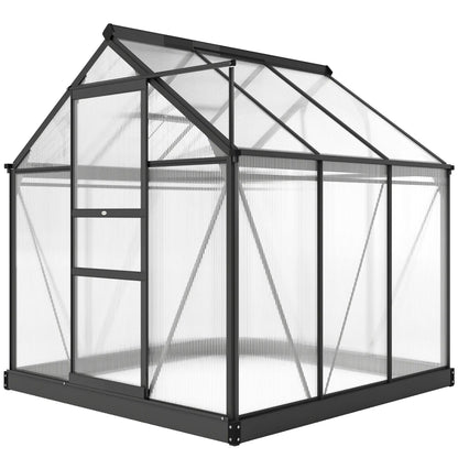 Greenhouse Kit, PC Board with Sliding Door, 6.2' x 6.3' x 6.6', Grey Walk In Greenhouses Grey, Clear at Gallery Canada