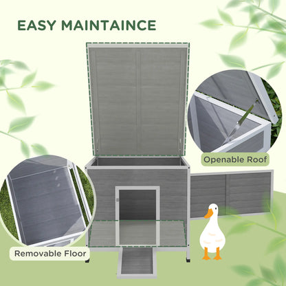 Wooden Duck Coop, Rabbit Hutch With Openable Roof, Removable Floor, Grey Chicken Coops at Gallery Canada