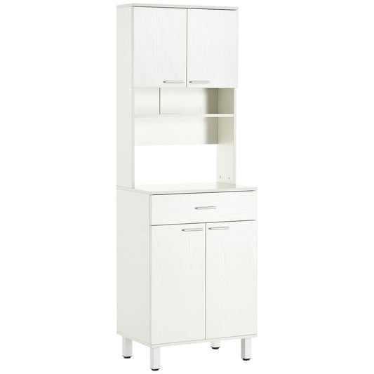 71"H Freestanding Kitchen Pantry, Buffet with Hutch, Microwave Stand with Storage Cabinet, White - Gallery Canada