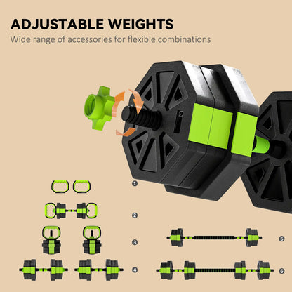 Adjustable Dumbbell Set, 44lbs, Kettlebell Barbell Dumbbell Push-Up Stand, Green Dumbbells & Barbells at Gallery Canada