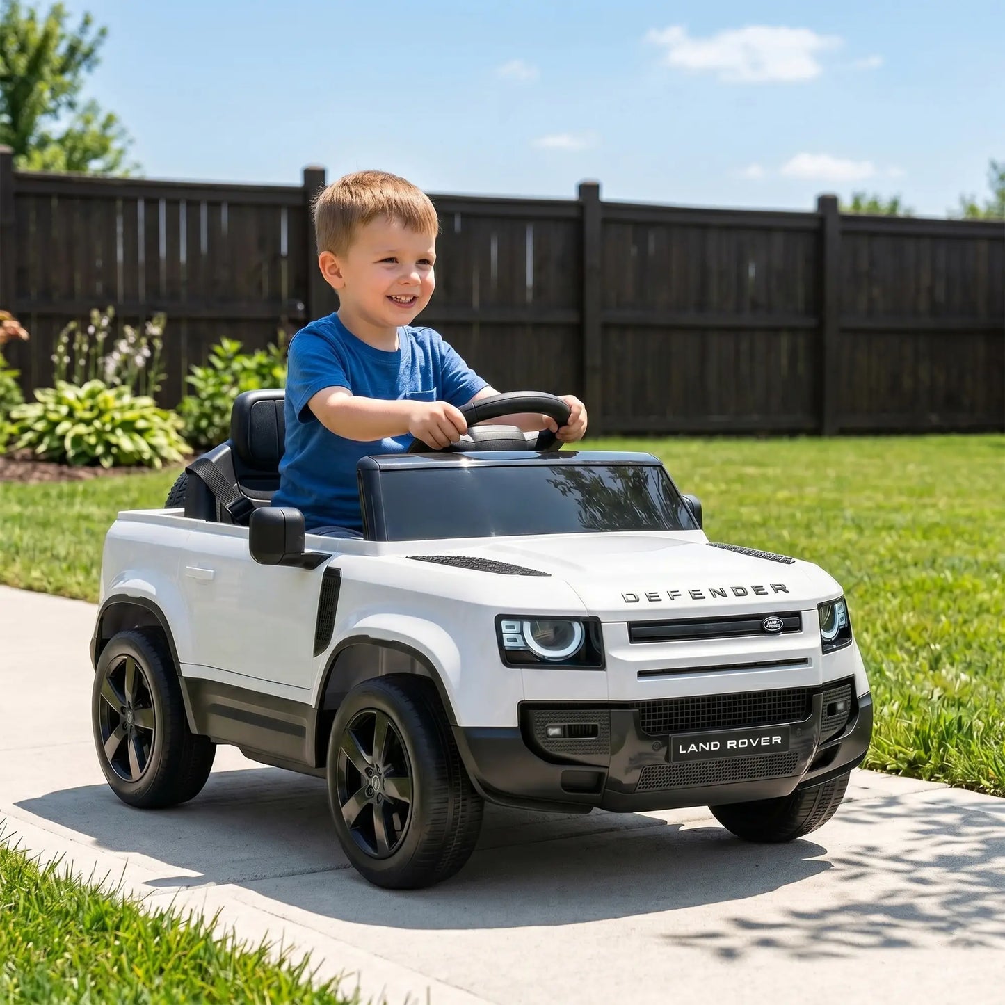 12V Licensed Land Rover Ride-On Car, Remote, White