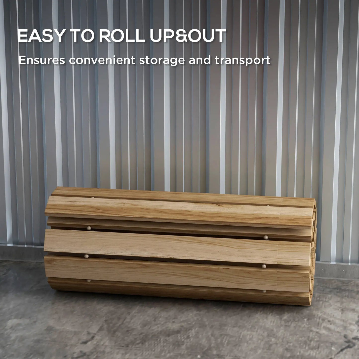 47" Wooden Garden Pathway, Outdoor Roll Out Walkway, Natural Wood Finish Garden Decor at Gallery Canada