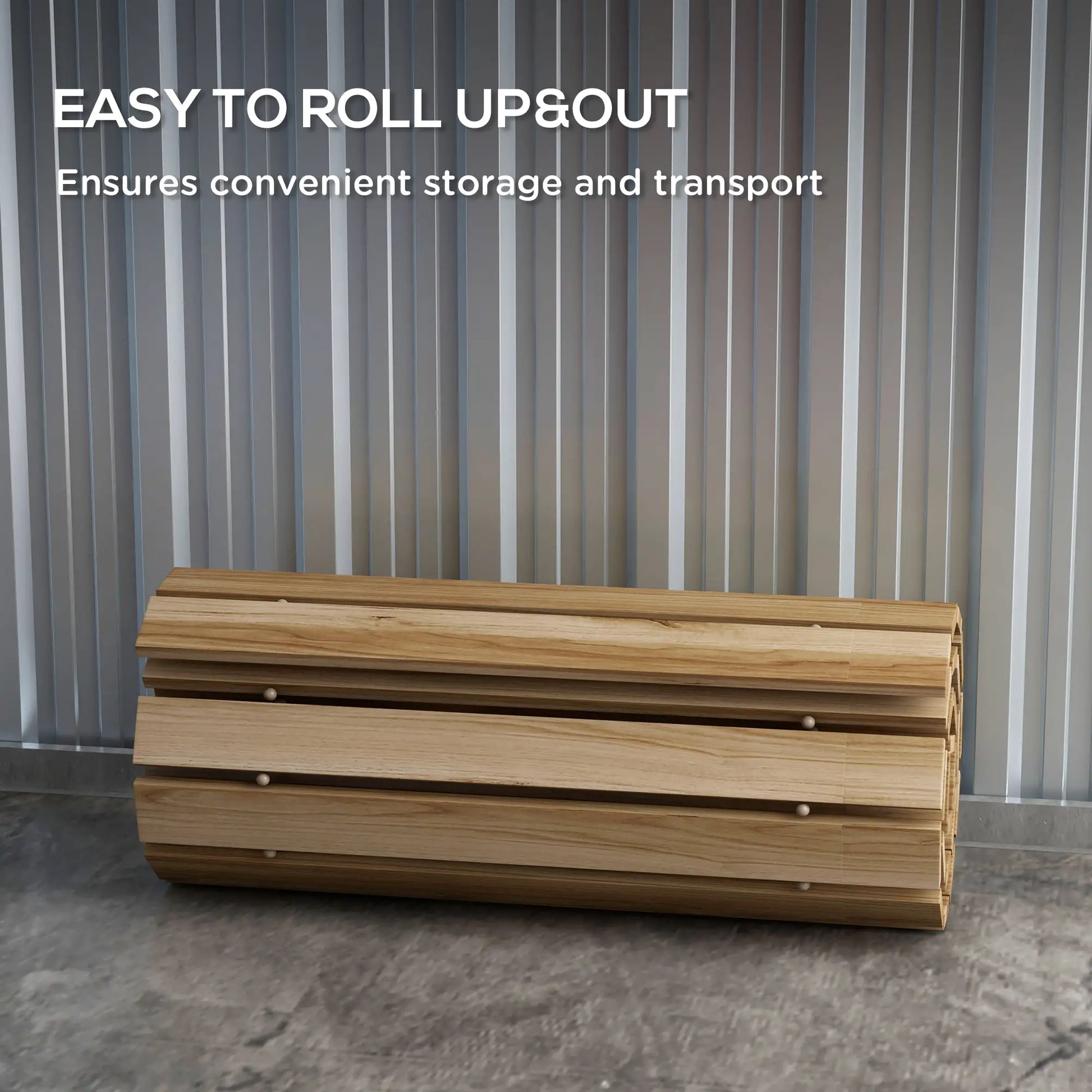 47" Wooden Garden Pathway, Outdoor Roll Out Walkway, Natural Wood Finish Garden Decor at Gallery Canada