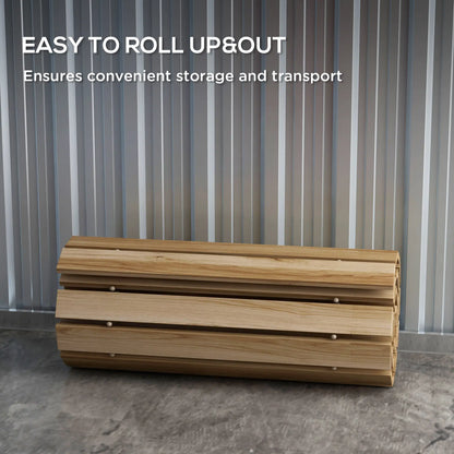 47" Wooden Garden Pathway, Outdoor Roll Out Walkway, Natural Wood Finish Garden Decor at Gallery Canada