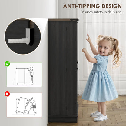 47 Inch Kitchen Pantry Cabinet, Adjustable Shelves, Black Kitchen Pantry Cabinets at Gallery Canada