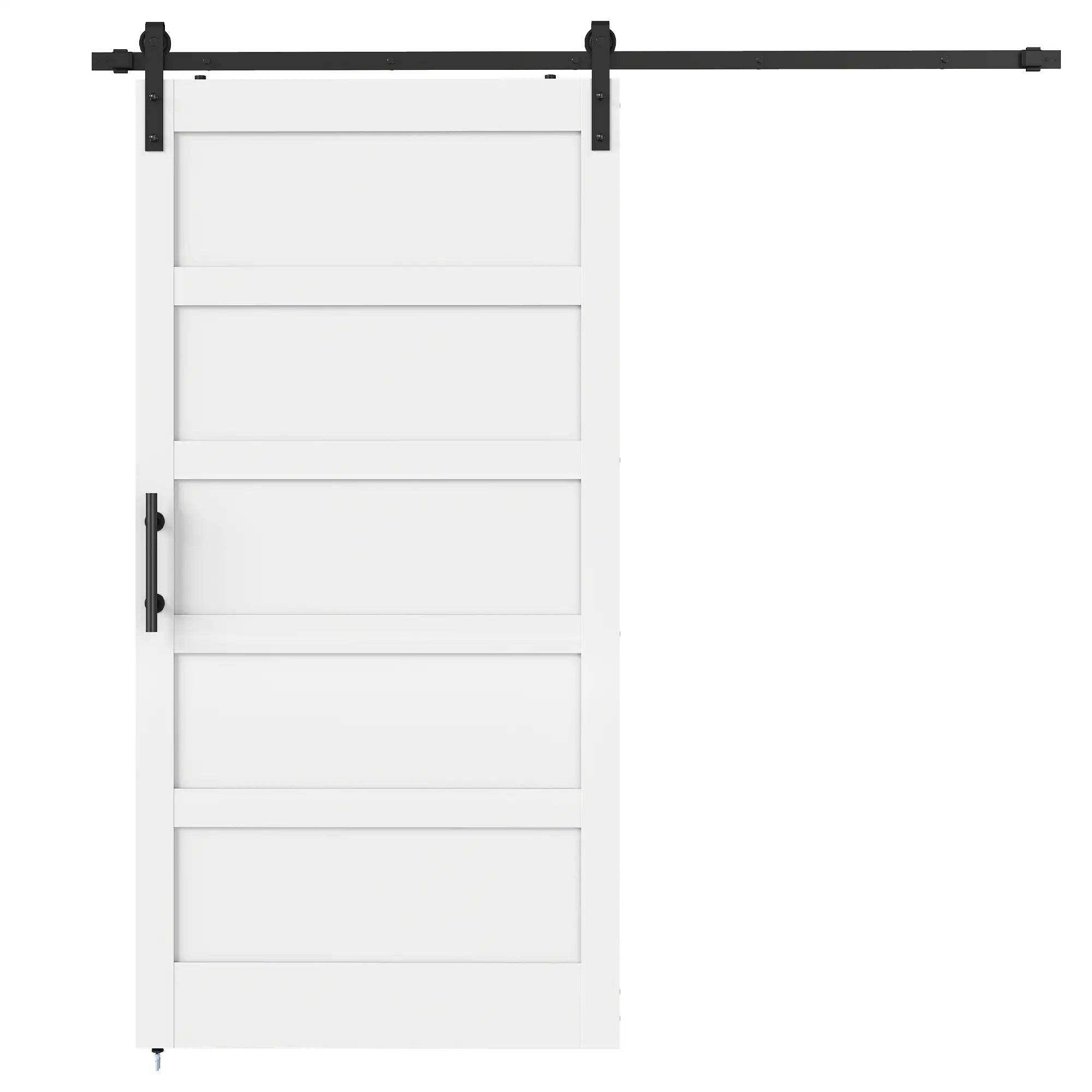 42x84 Sliding Barn Door Kit, Shaker Style, Wood Grain, White Door Hardware White Wood Grain at Gallery Canada