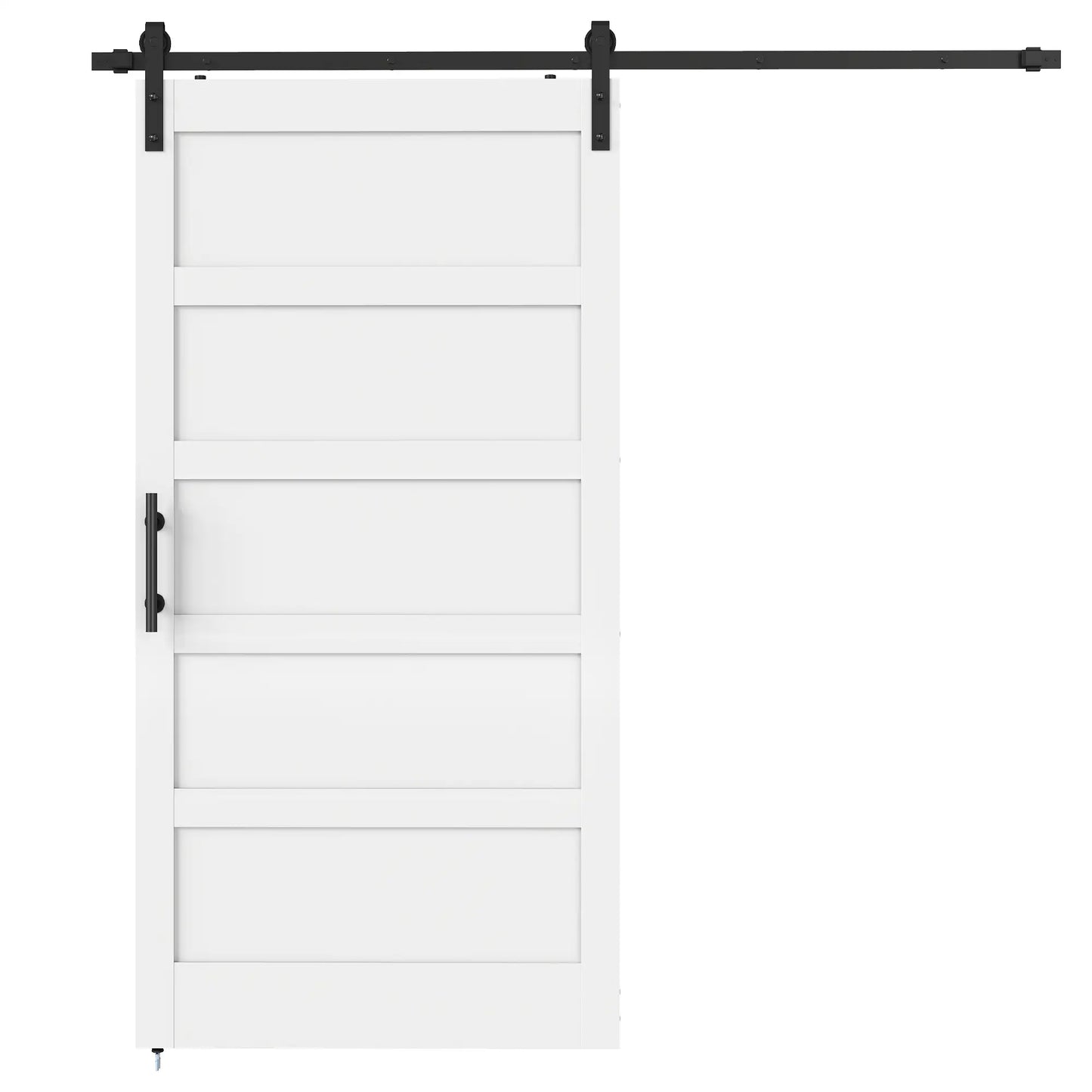 42x84 Sliding Barn Door Kit, Shaker Style, Wood Grain, White Door Hardware White Wood Grain at Gallery Canada