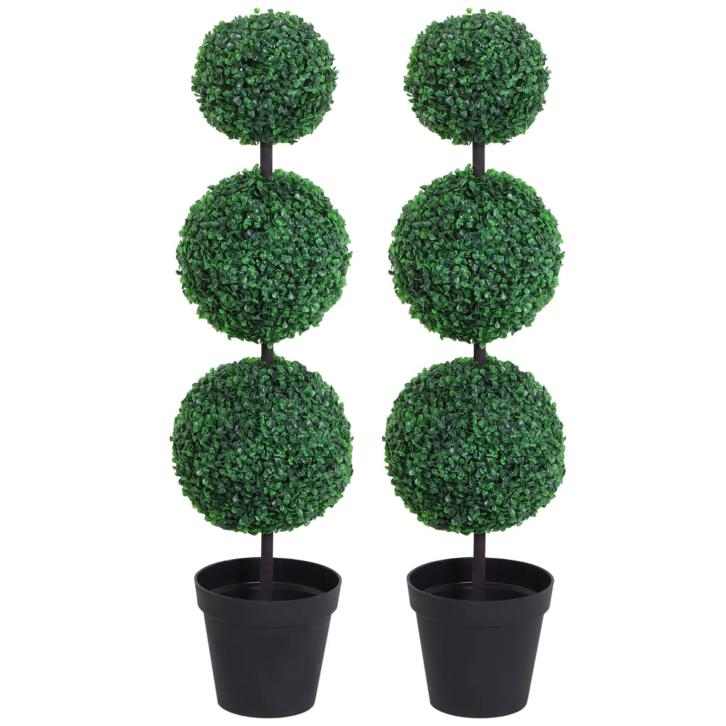 Artificial Ball Boxwood Topiary Trees, 44.1", Fake Plants In Pots, Dark Green Artificial Trees Dark Green at Gallery Canada