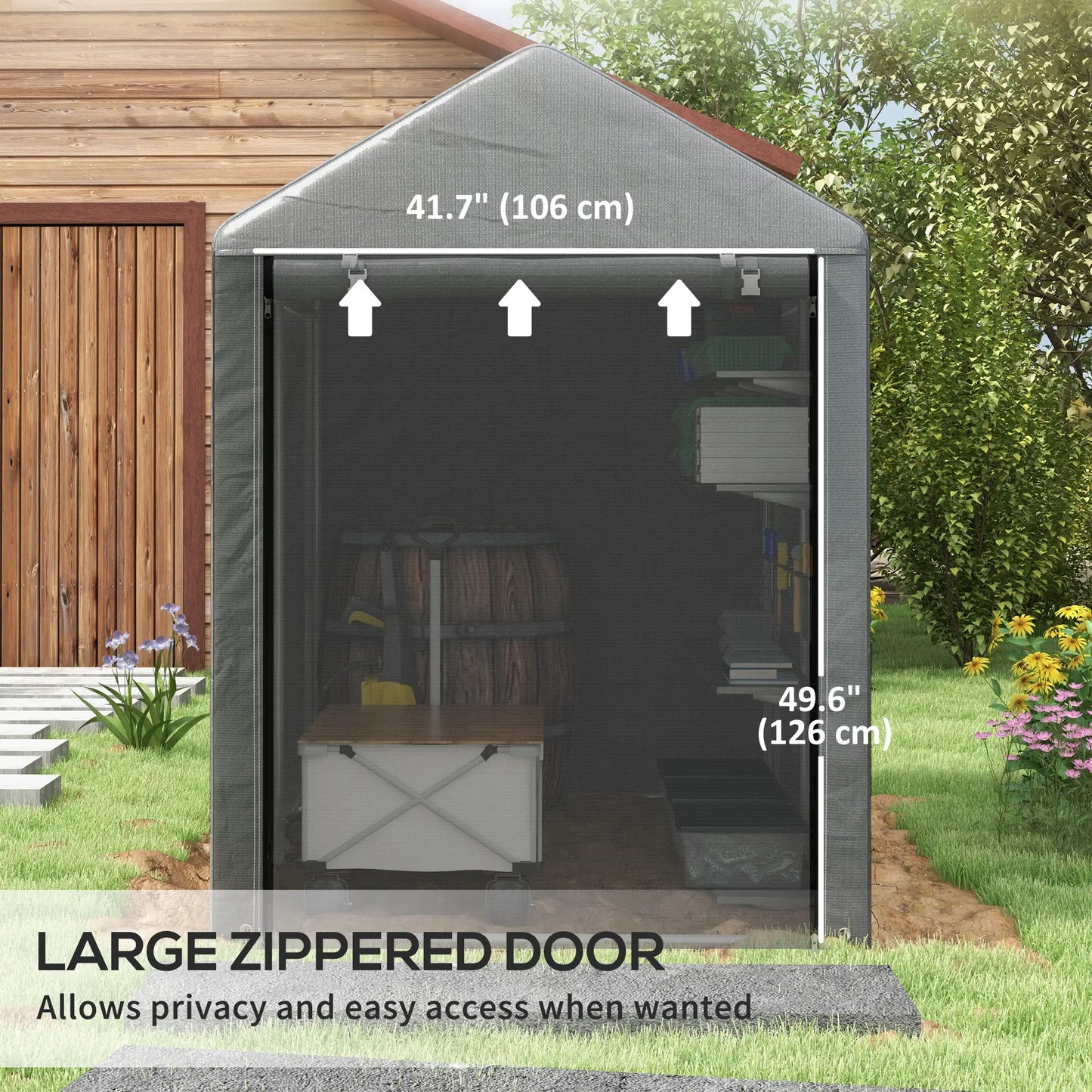 Bike Storage Shed, Motorcycle Shelter, Galvanized Steel, 4x6 Ft, Green Sheds at Gallery Canada