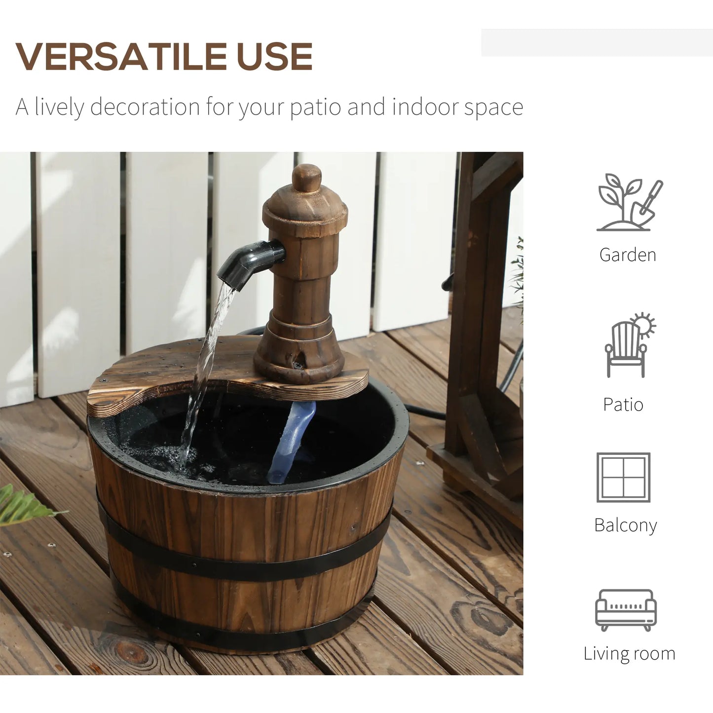 Outdoor Garden Fountain with Electric Pump, Carbonized Water Fountains at Gallery Canada