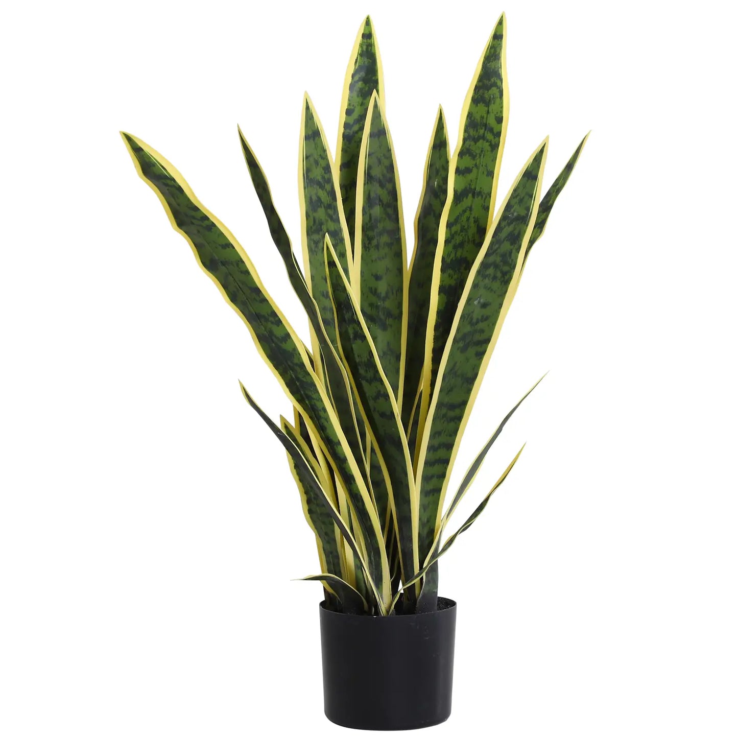 30" Artificial Snake Plant, 21 Leaves In Pot, Green Artificial Trees Green at Gallery Canada