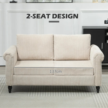 Vintage Loveseat, Upholstered 2 Seater Sofa, Beige 2-Seater Sofas at Gallery Canada