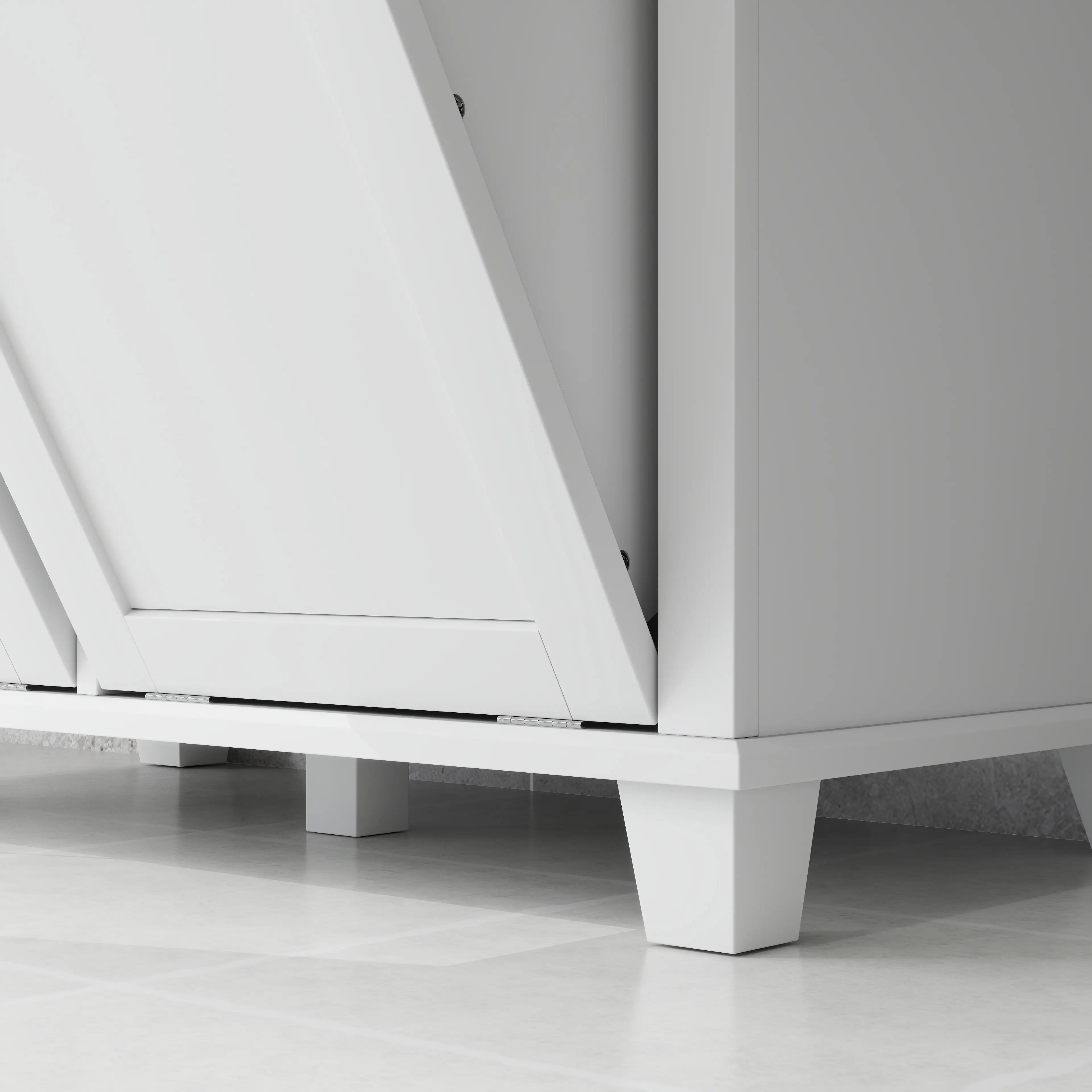 Tilt-Out Laundry Cabinet, Bathroom Organizer, 2-Compartment Hamper, White Bathroom Cabinets at Gallery Canada