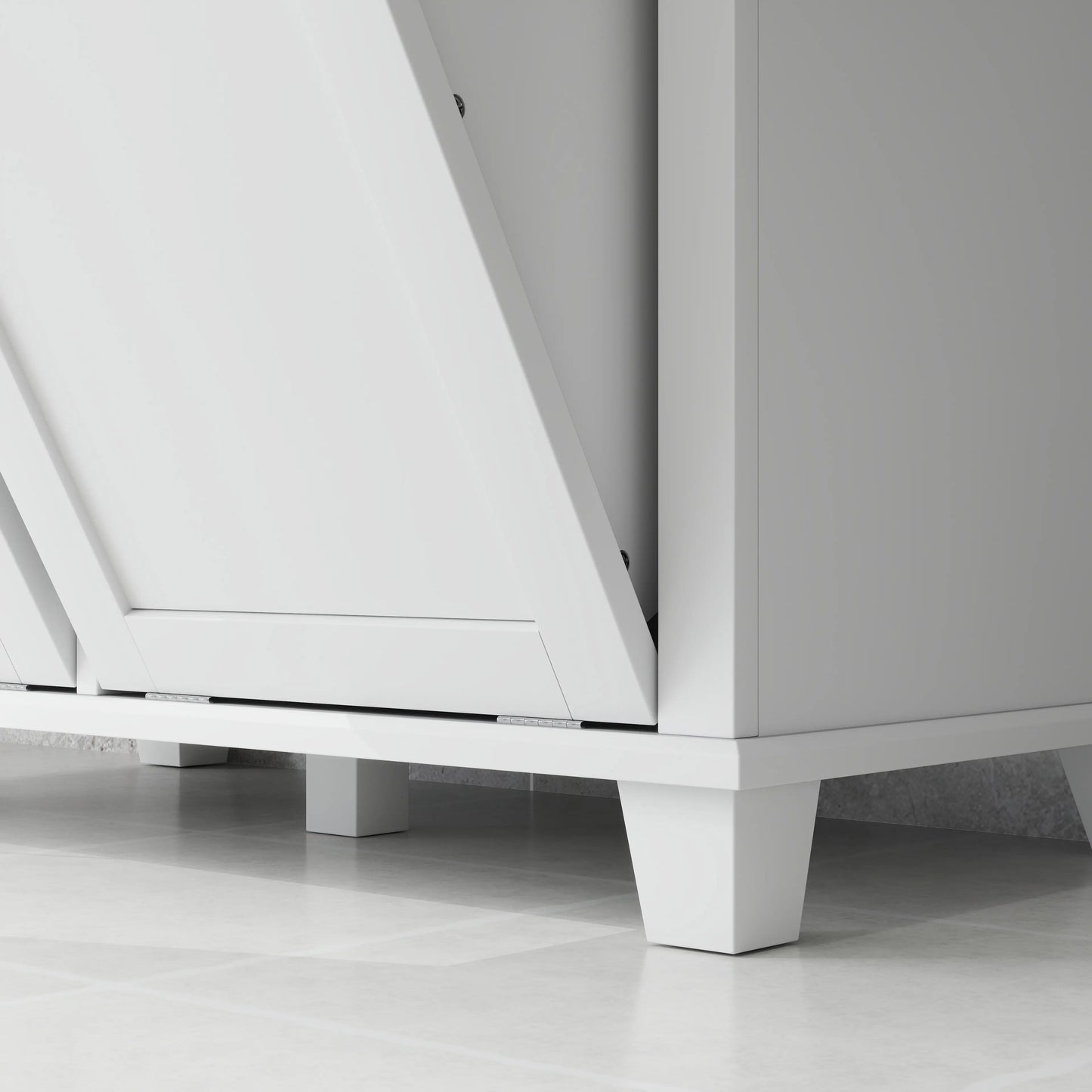 Tilt-Out Laundry Cabinet, Bathroom Organizer, 2-Compartment Hamper, White Bathroom Cabinets at Gallery Canada