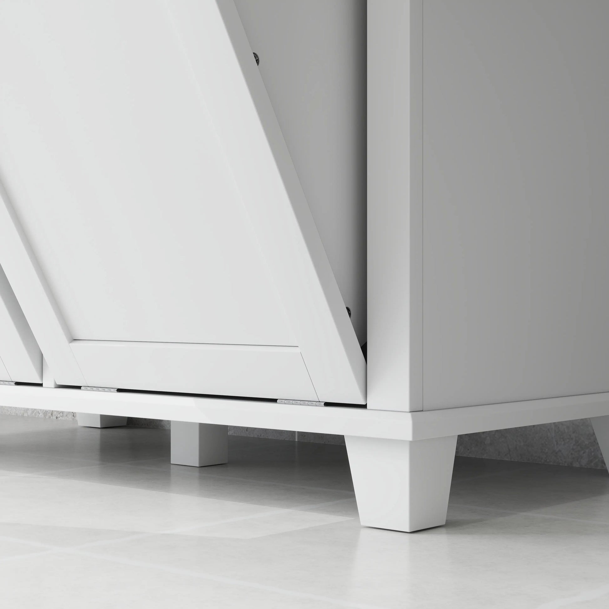 Tilt-Out Laundry Cabinet, Bathroom Organizer, 2-Compartment Hamper, White Bathroom Cabinets at Gallery Canada