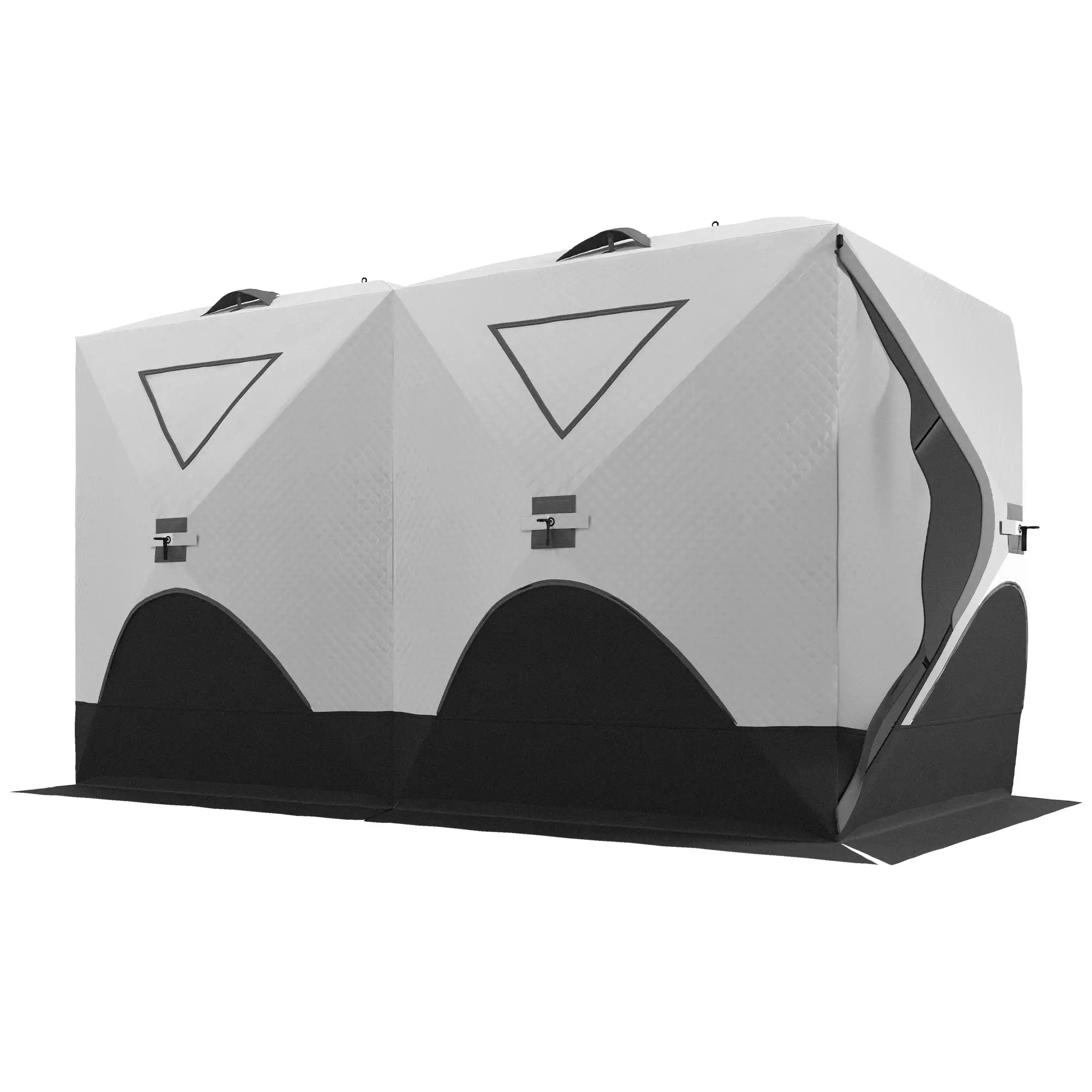 8-Person Ice Fishing Tent, Insulated, Ventilation Windows, Carry Bag, -22℉, Grey Ice Fishing Tents Light Grey at Gallery Canada