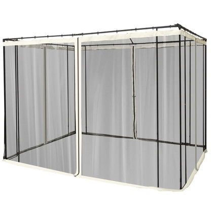 Replacement Mosquito Netting, 10' x 10', Cream White, Black Gazebo Sidewalls at Gallery Canada
