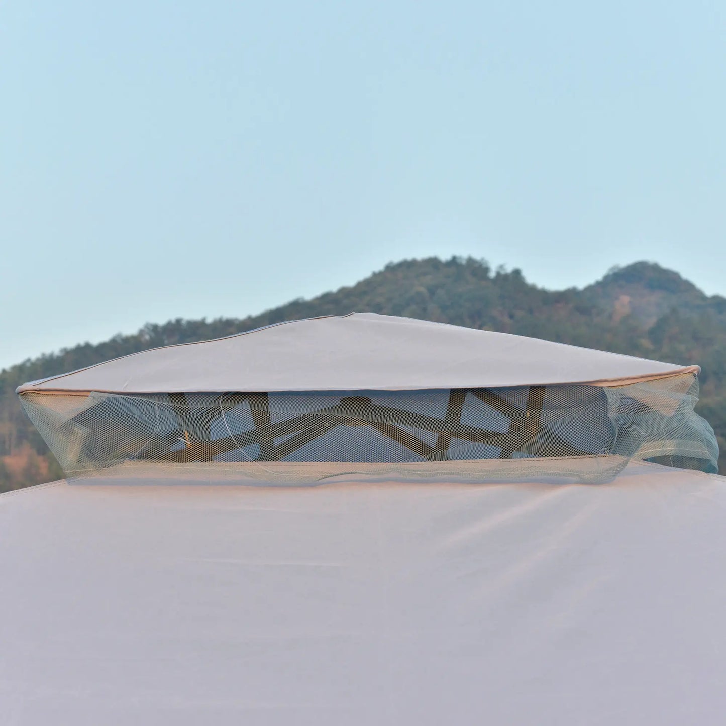 10' x 10' Gazebo, Steel Frame, Mosquito Netting, Grey Gazebos at Gallery Canada