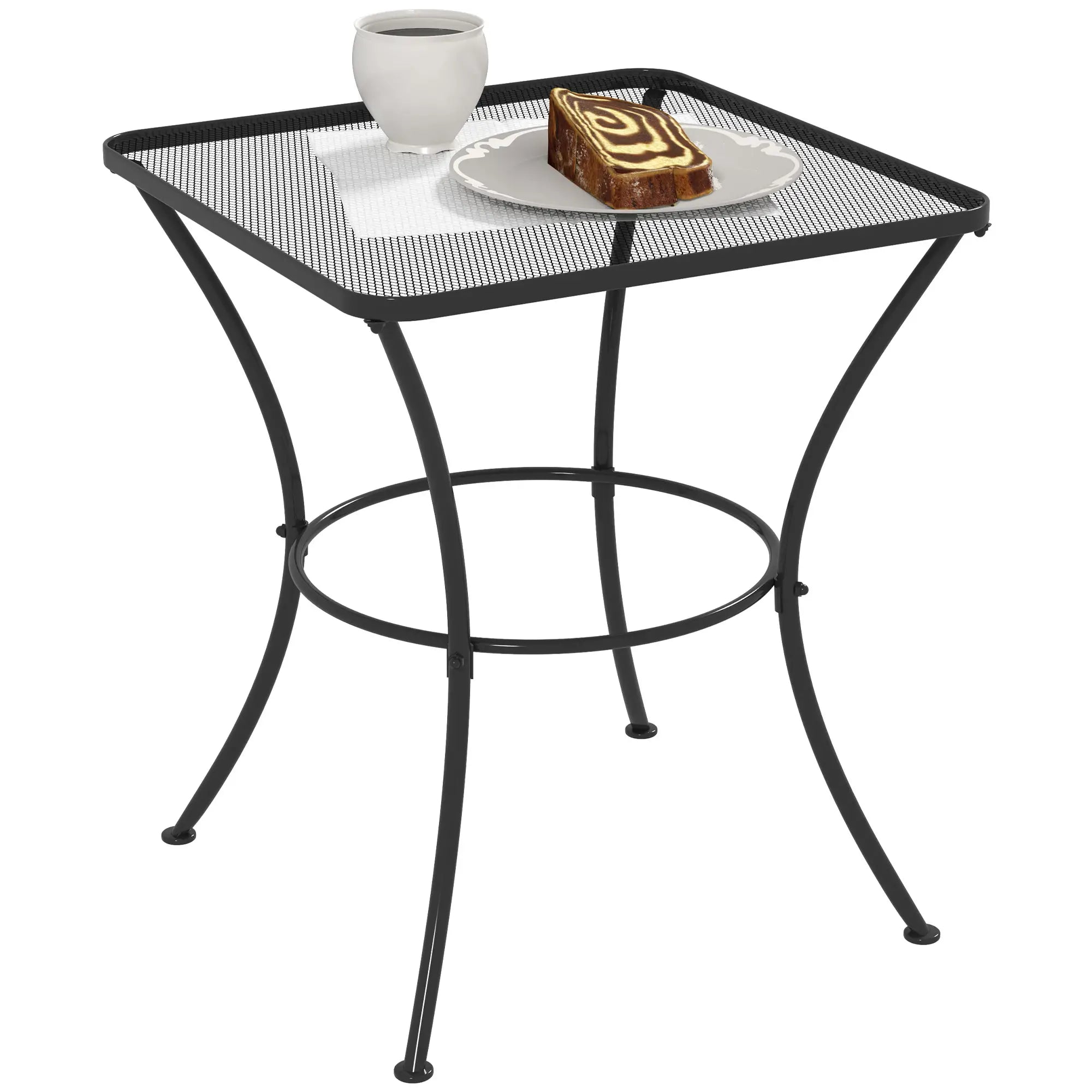 Square Metal Bistro Table, 23.6