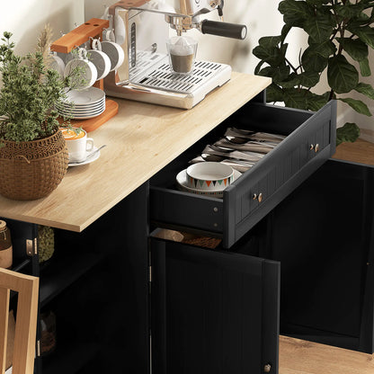 Modern Sideboard Cabinet, 41" Kitchen Buffet, 3 Doors, Black Bar Cabinets at Gallery Canada