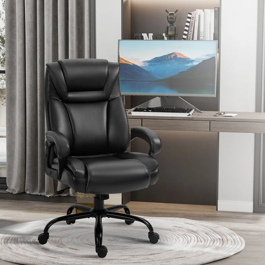 PU Leather Executive Office Chair, High Back, Adjustable Height, 400LBS, Black Executive & Manager Chairs Black at Gallery Canada