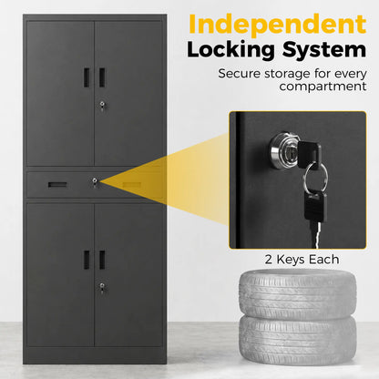 Metal Storage Cabinet With Locking Doors, 71" Tall Tool Organizers at Gallery Canada