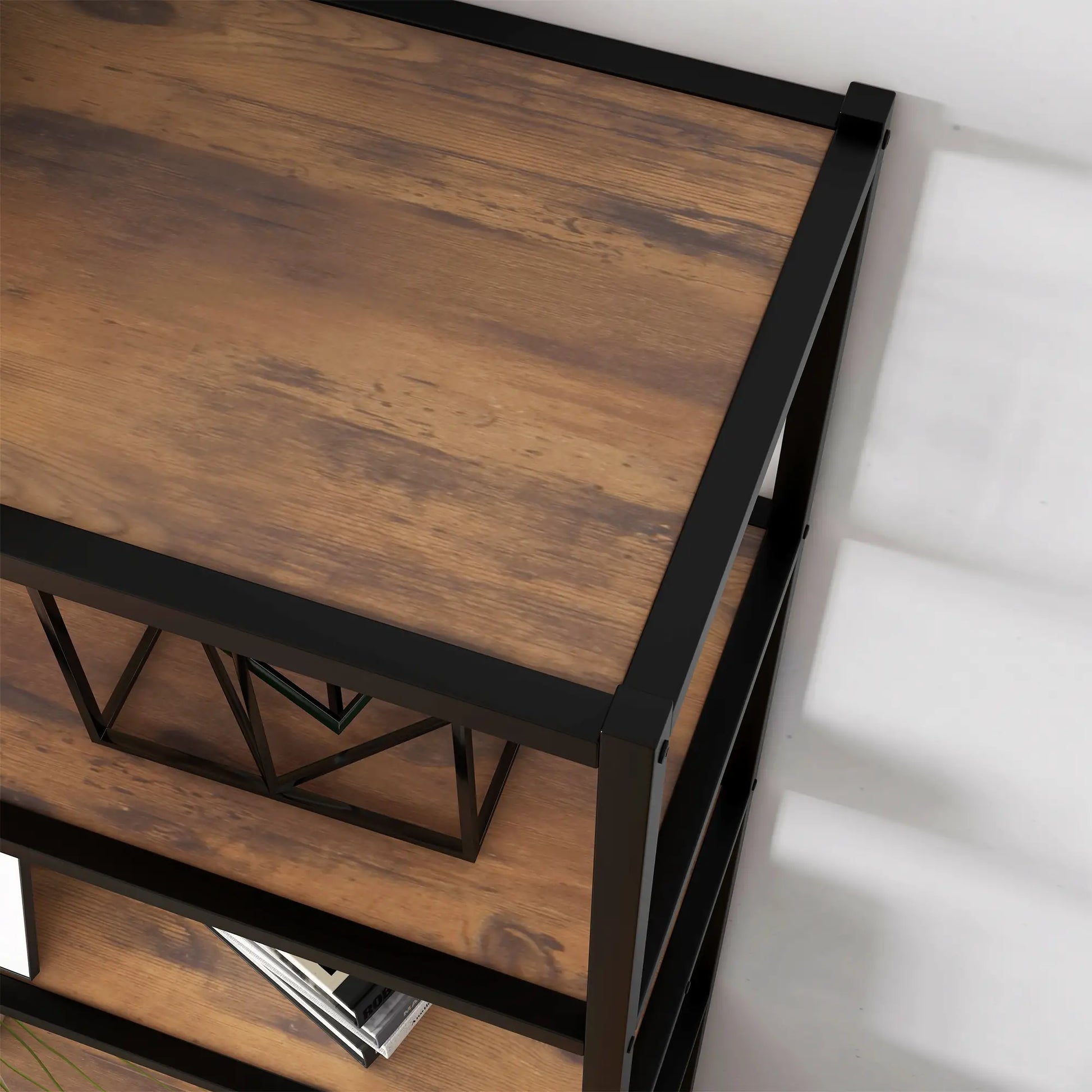 Storage Cabinet, 3 Open Shelves, Freestanding Organizer, Brown Display Bookshelves at Gallery Canada