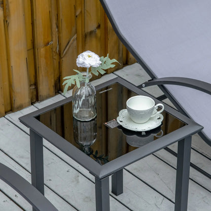 3-Piece Outdoor Lounge Set, 2 S-Chairs, Glass Table, Light Grey Lounger Chairs at Gallery Canada