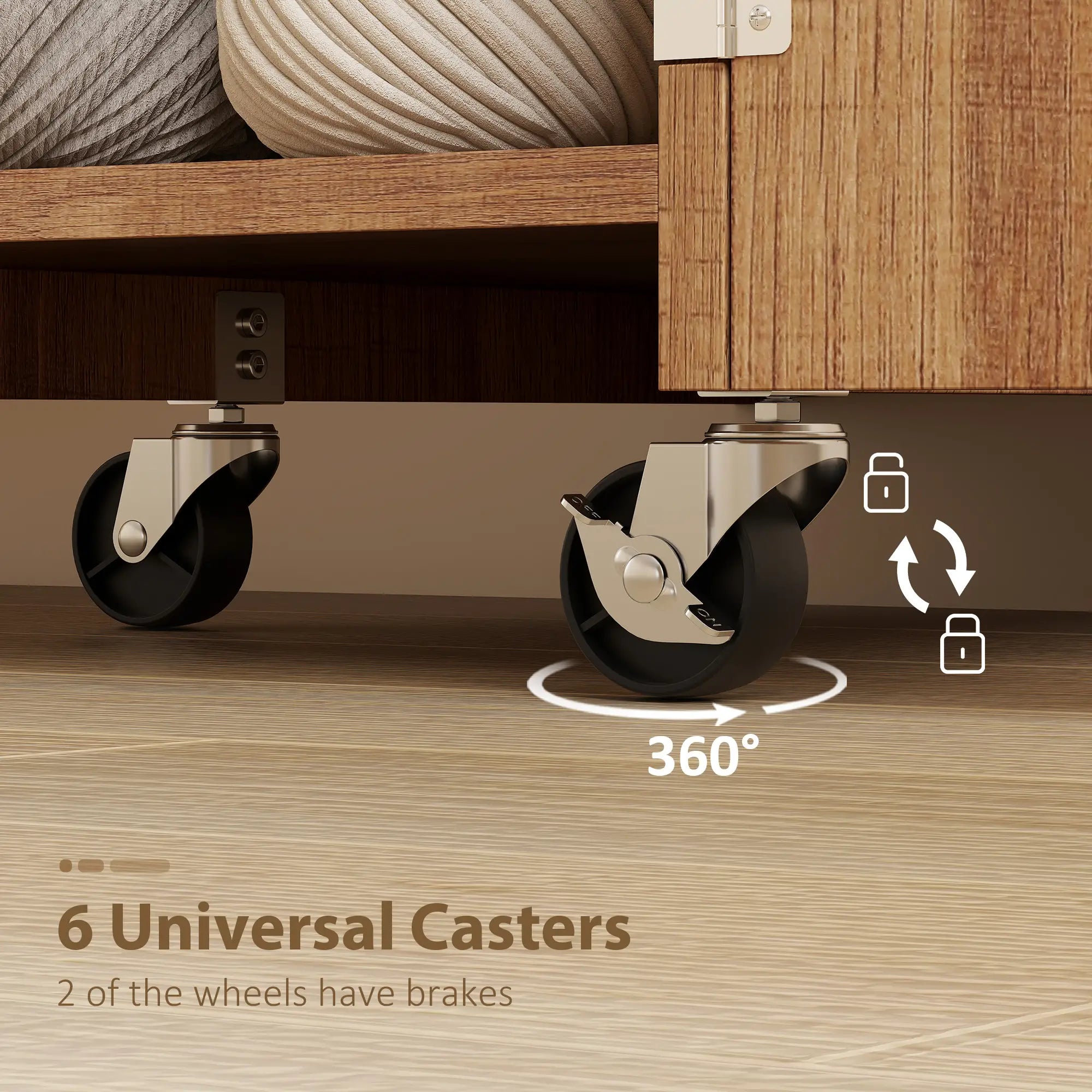 Sewing Machine Table, Drop Leaf, 2 Doors, Adjustable Shelf, Brown Sewing Cabinets at Gallery Canada