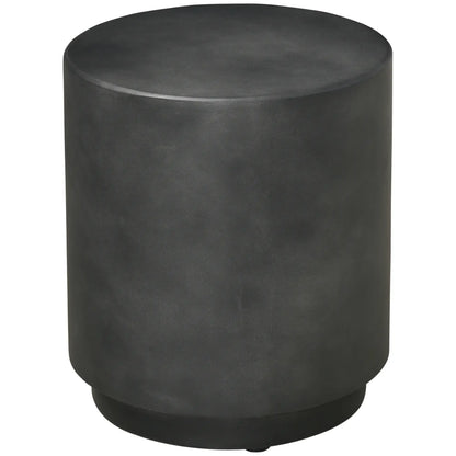 Terrazzo Finish Side Table, 17" Round, Charcoal Grey Side Tables at Gallery Canada