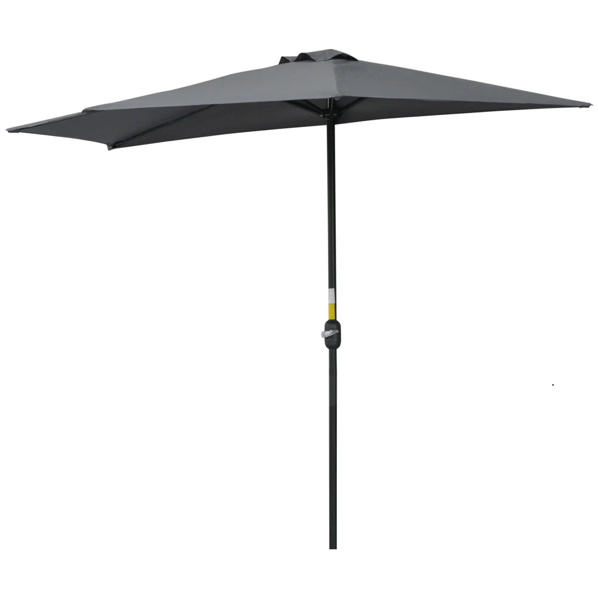9.8ft Half Umbrella, Semi Round Patio Parasol, Crank Handle, Top Vent, Grey Sun Umbrellas Grey at Gallery Canada