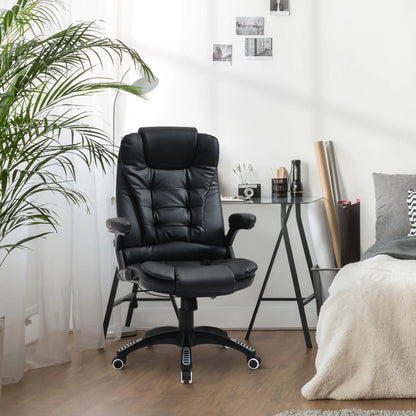 PU Leather Executive Recliner Office Chair, Swivel Wheels, Adjustable Height, Black Executive & Manager Chairs at Gallery Canada
