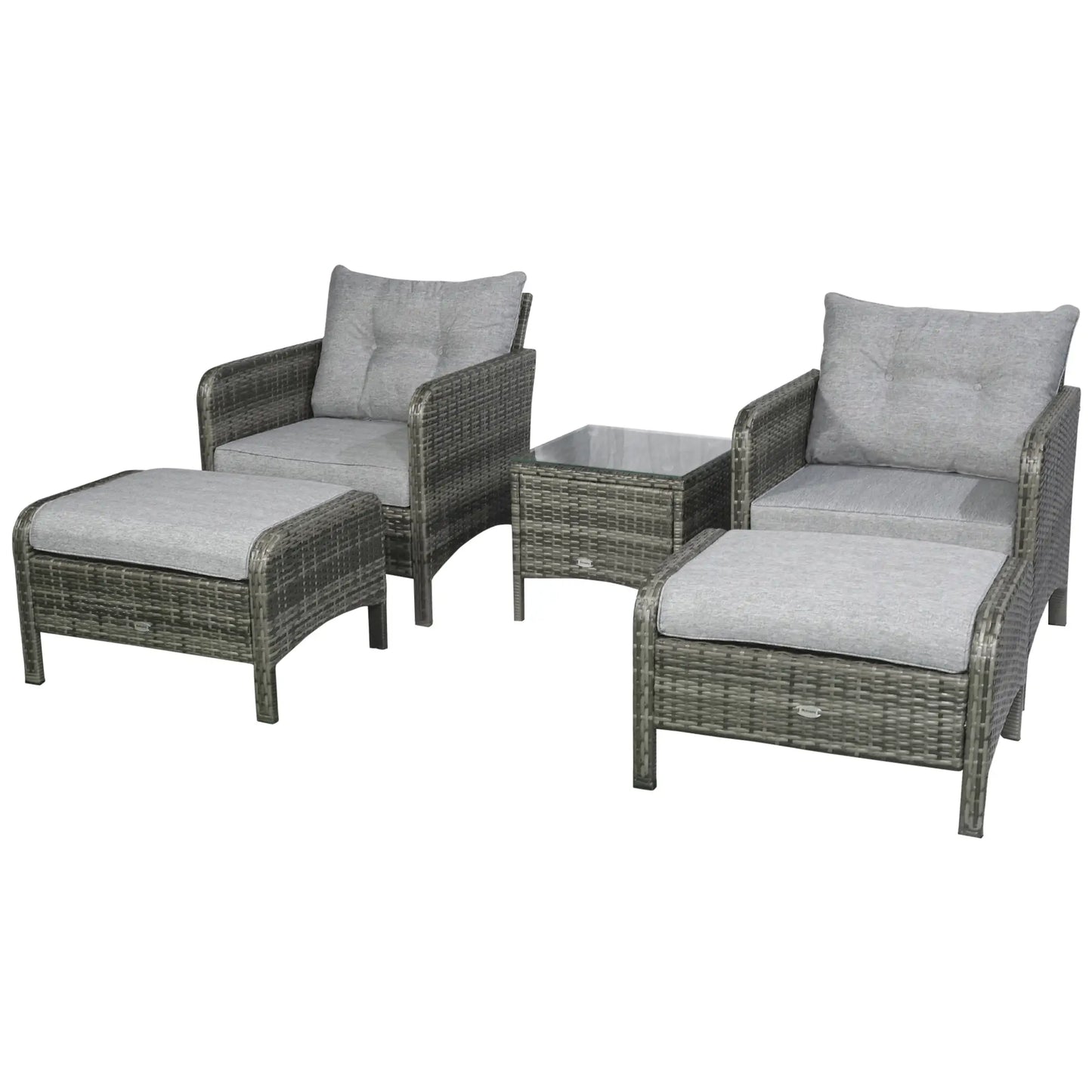 5-Piece Wicker Patio Sofa Set, Thick Padded Cushions, Light Grey Patio Furniture Sets at Gallery Canada
