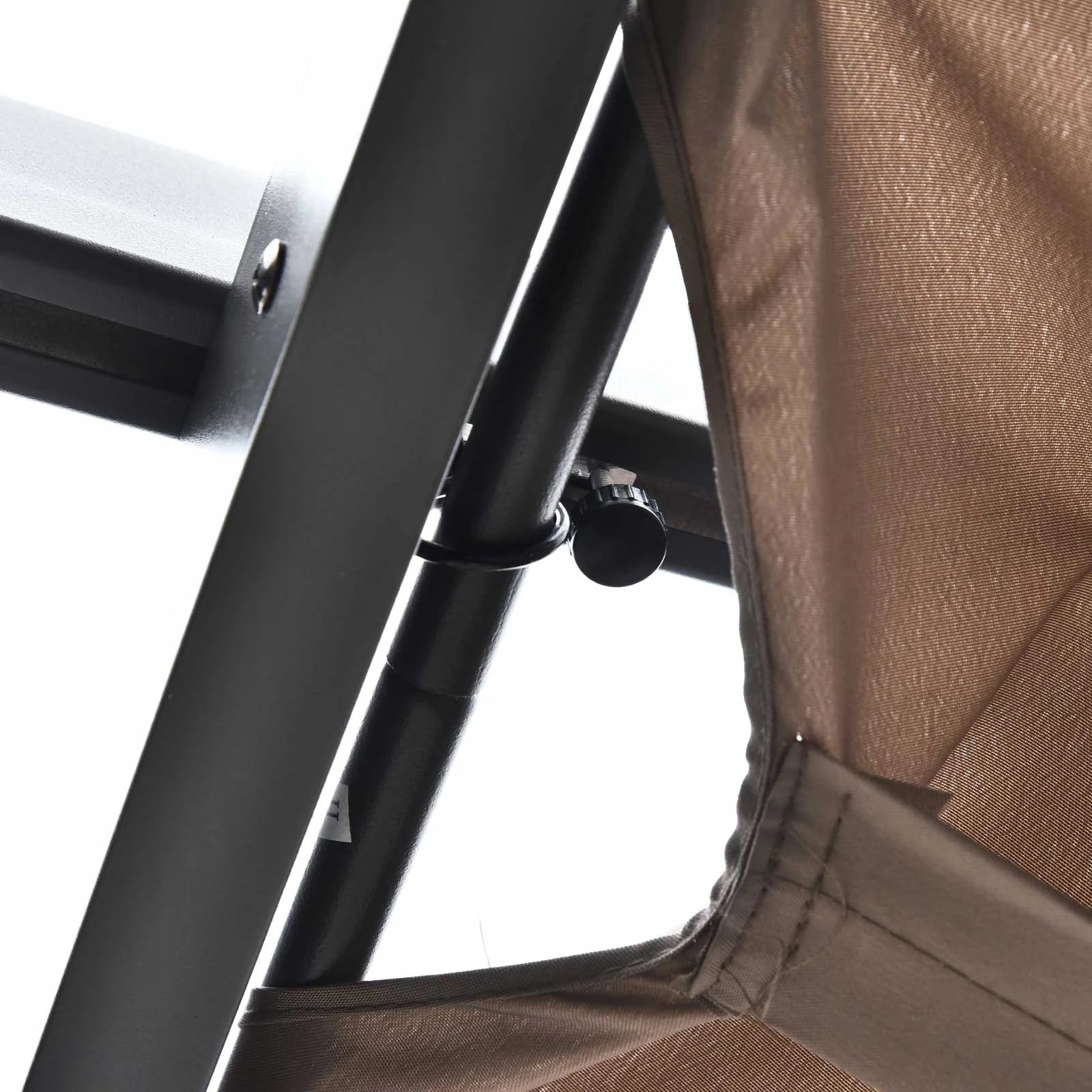 Retractable Roof Pergola, 10x10 Canopy, 9.8x9.8 Outdoor Shelter, Coffee Brown Pergolas at Gallery Canada