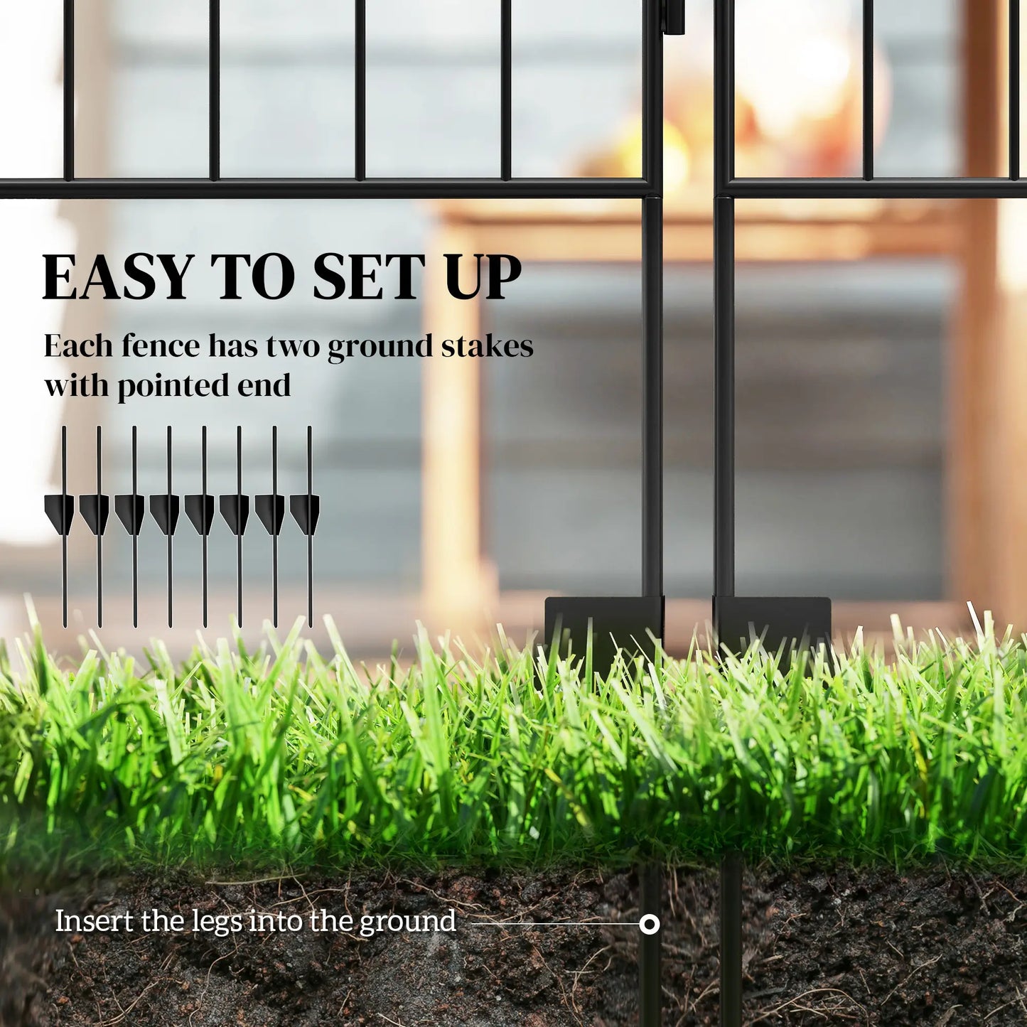 Outdoor Metal Garden Fence Panels, Animal Barrier, 4 Pack, Square Vines Garden Fences at Gallery Canada