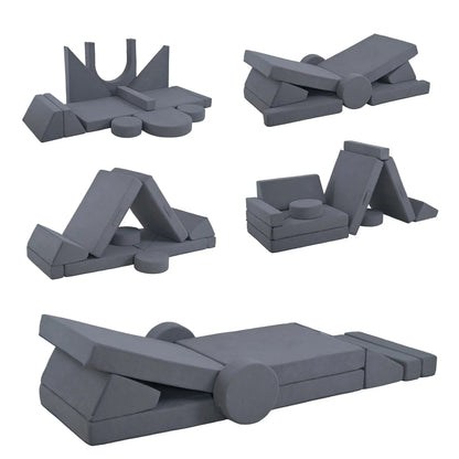 12-Piece Modular Kids Play Couch, Grey Kids Gym & Playmats Grey at Gallery Canada