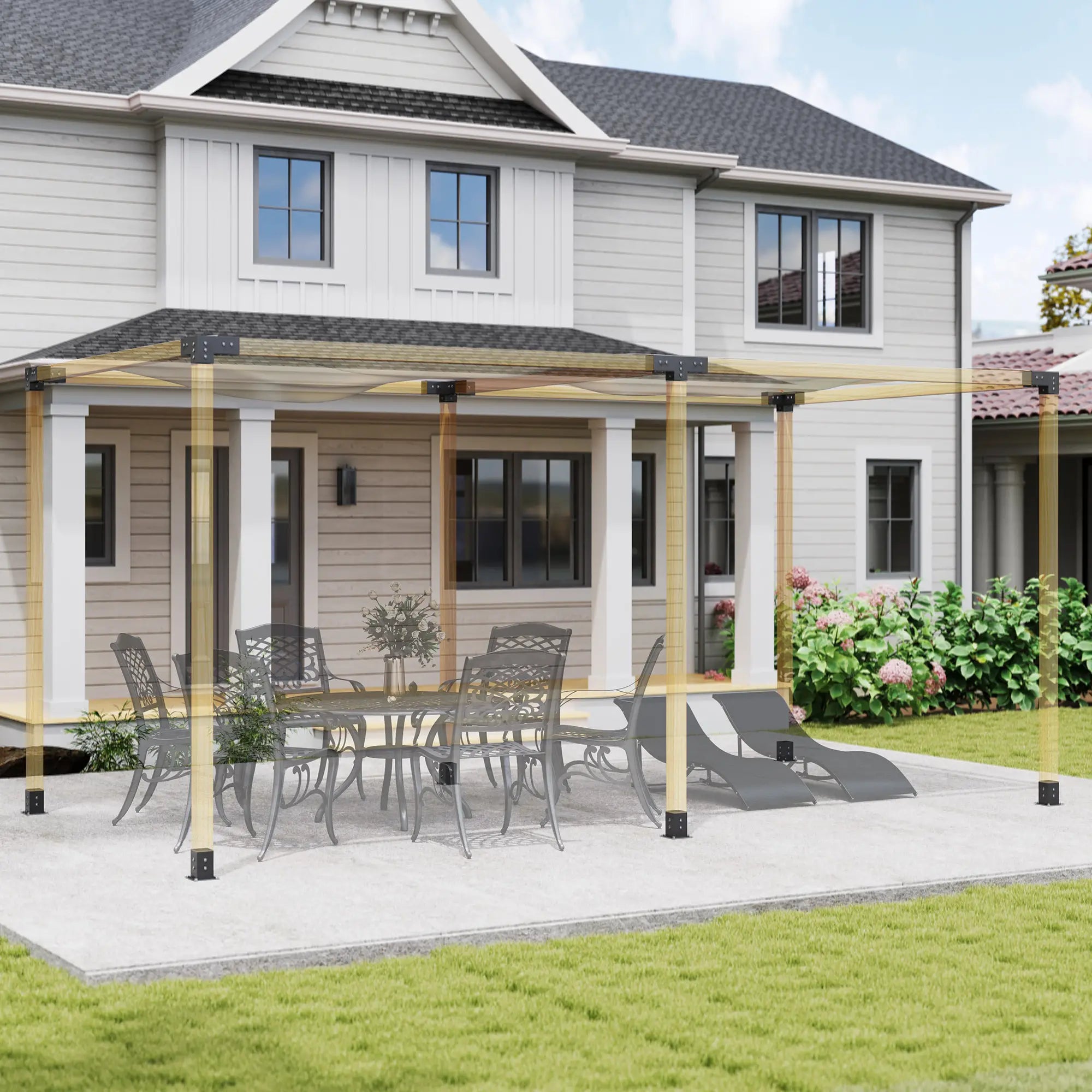 12PCS Pergola Brackets Kit, 3-Way And 4-Way Corner Brackets For 4