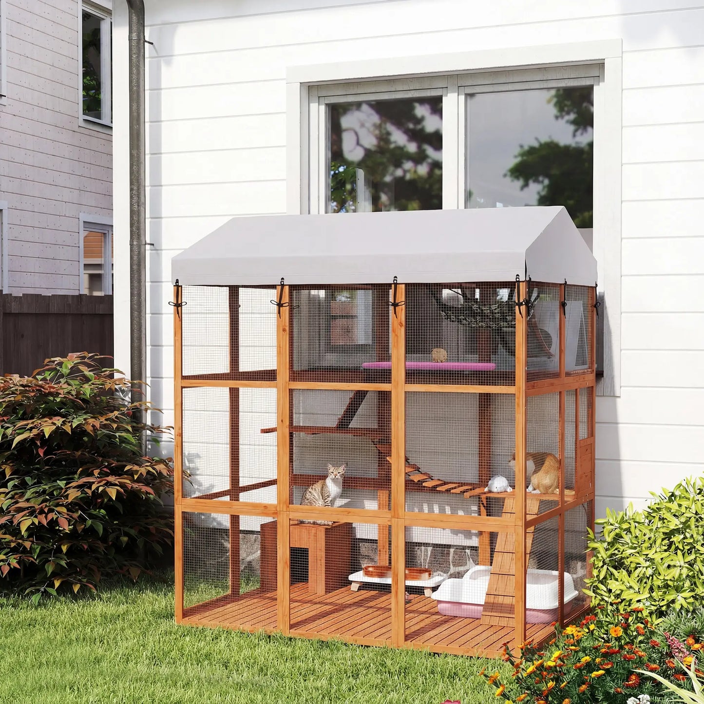 81"H Catio Outdoor Enclosure, Prevents Escaping, Easy Cleaning, Orange Outdoor Cat Enclosures at Gallery Canada