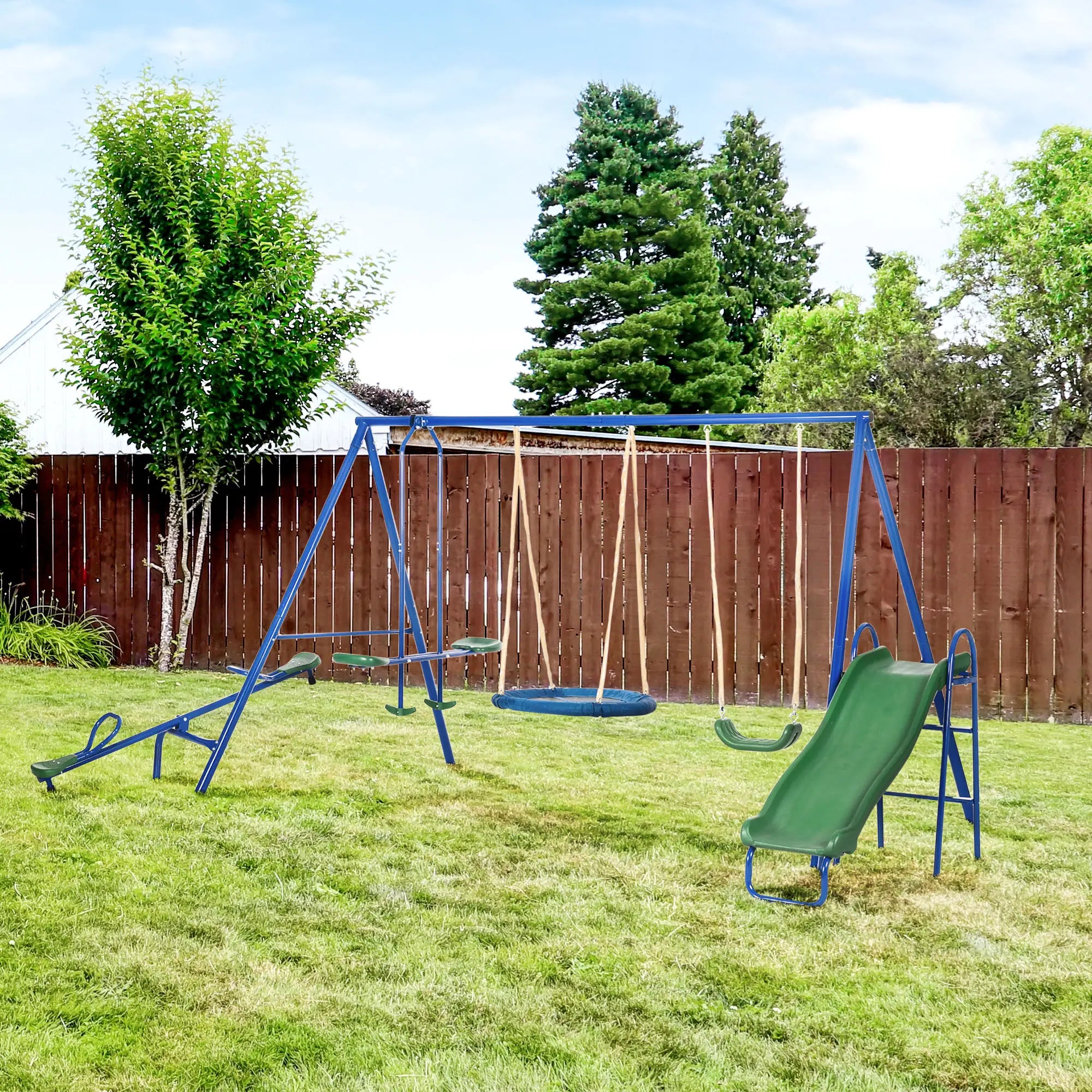 5 in1 Kids Swing Set, Saucer Swing, Slide, Seesaw, Glider, Swing Seat Gym Sets & Swings at Gallery Canada