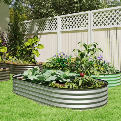 6' x 3' x 1' Galvanized Raised Garden Bed, Metal Plant Stake, Silver Raised Garden Beds at Gallery Canada
