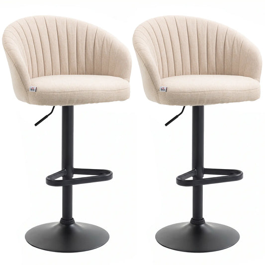 Swivel Counter Height Barstools Set of 2, Adjustable Height, Beige Bar Stools Beige, Black at Gallery Canada