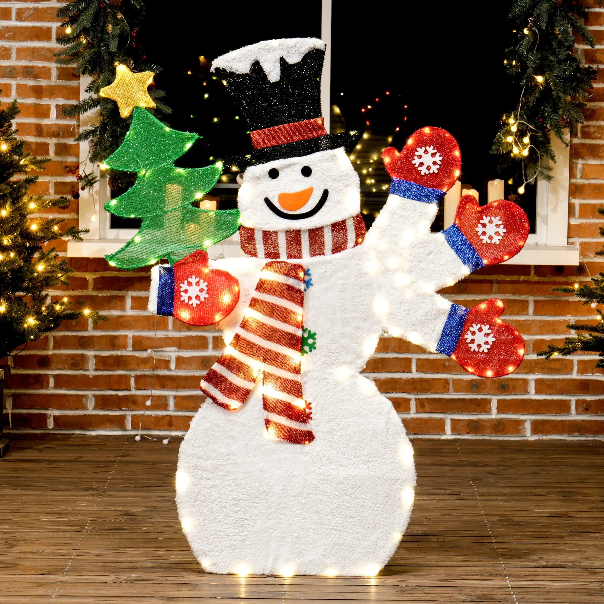 4FT Lighted Snowman, 148 LEDs, IP44 Waterproof, Outdoor Yard Decor Christmas Decorations at Gallery Canada