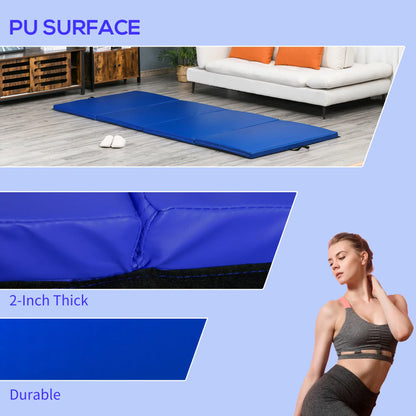 4'x10'x2'' Folding Gymnastics Mat, Exercise Mat, Dark Blue Gymnastics Mats at Gallery Canada