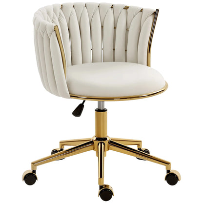 Office Chair, Vanity Chair, Adjustable Height, Rolling Wheels, Cream White Task Chairs Cream at Gallery Canada